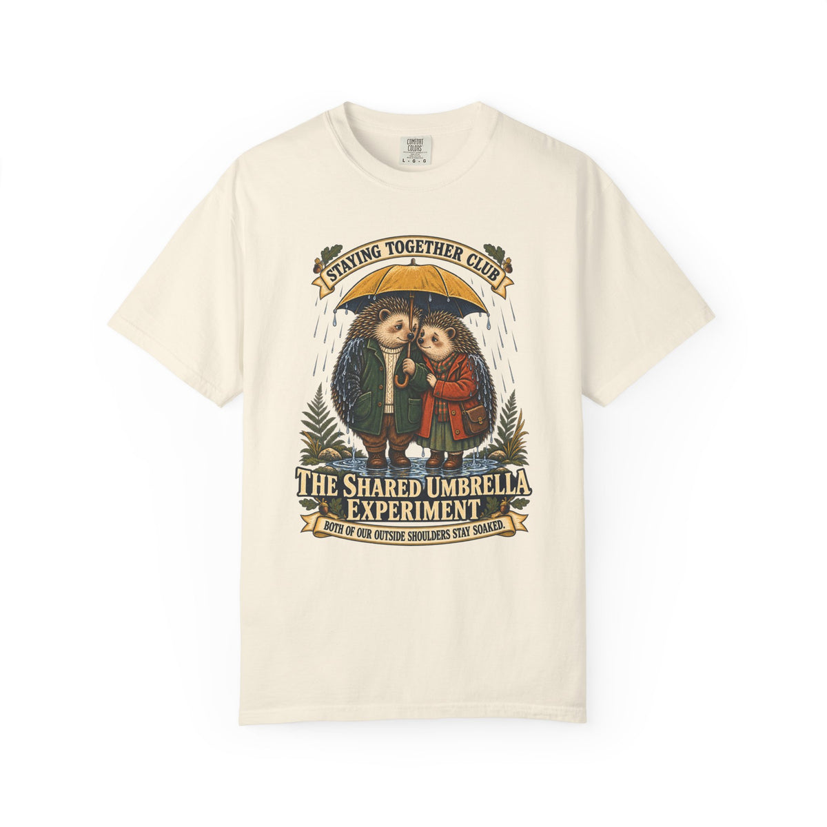 The Shared Umbrella Experiment – Funny Couples T-Shirt