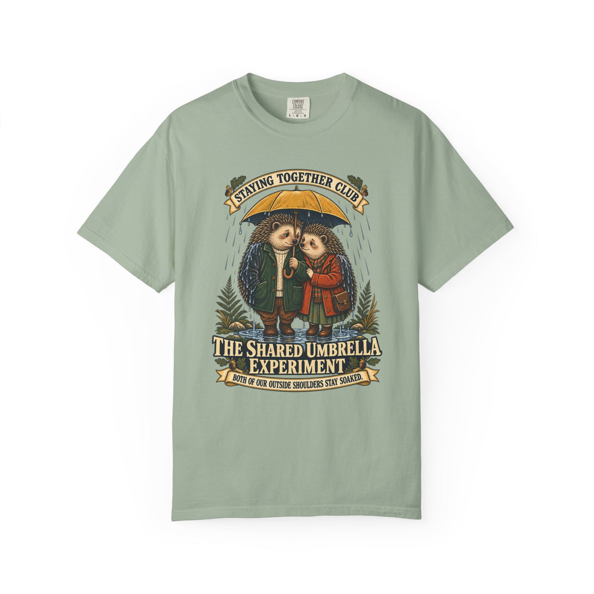 The Shared Umbrella Experiment – Funny Couples T-Shirt