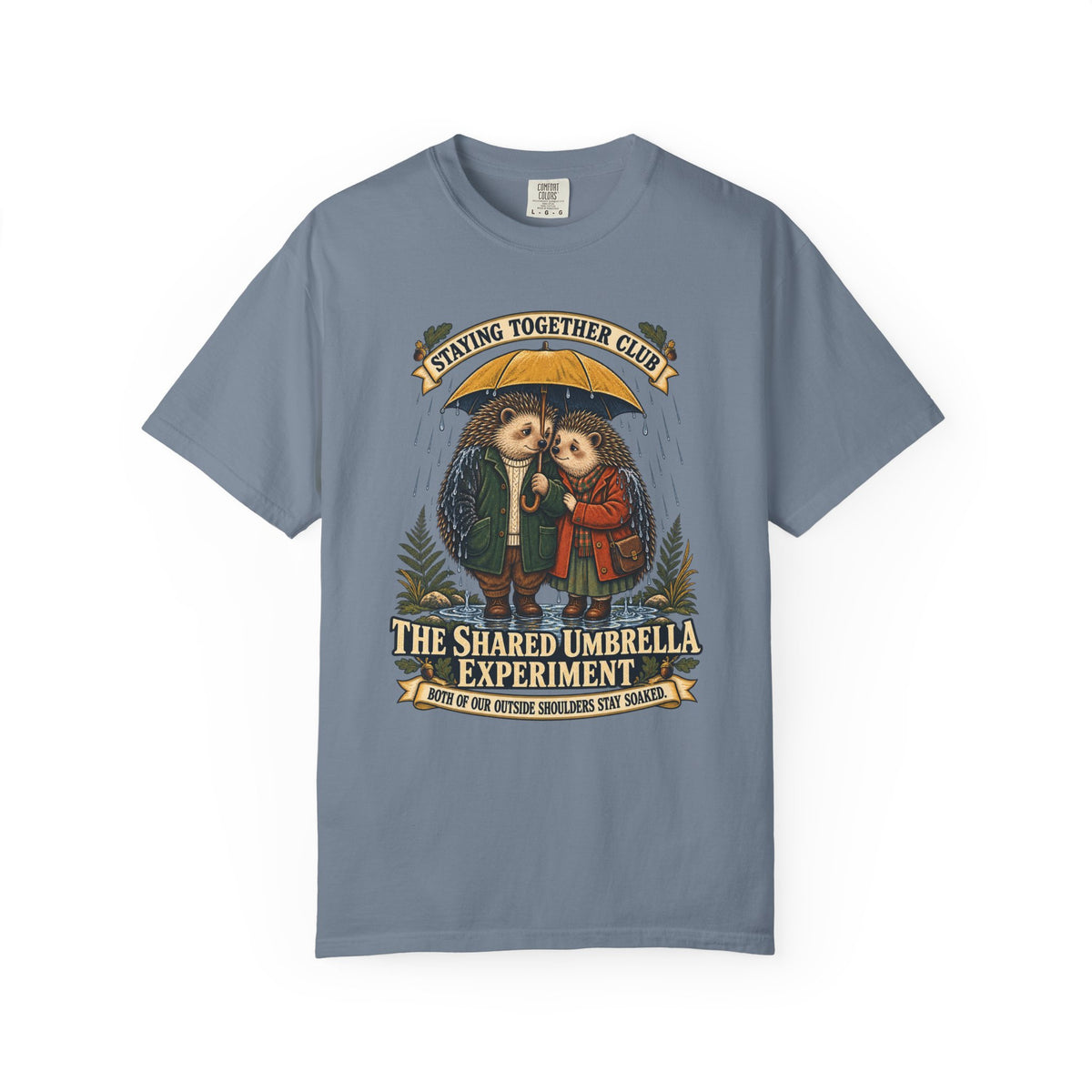 The Shared Umbrella Experiment – Funny Couples T-Shirt