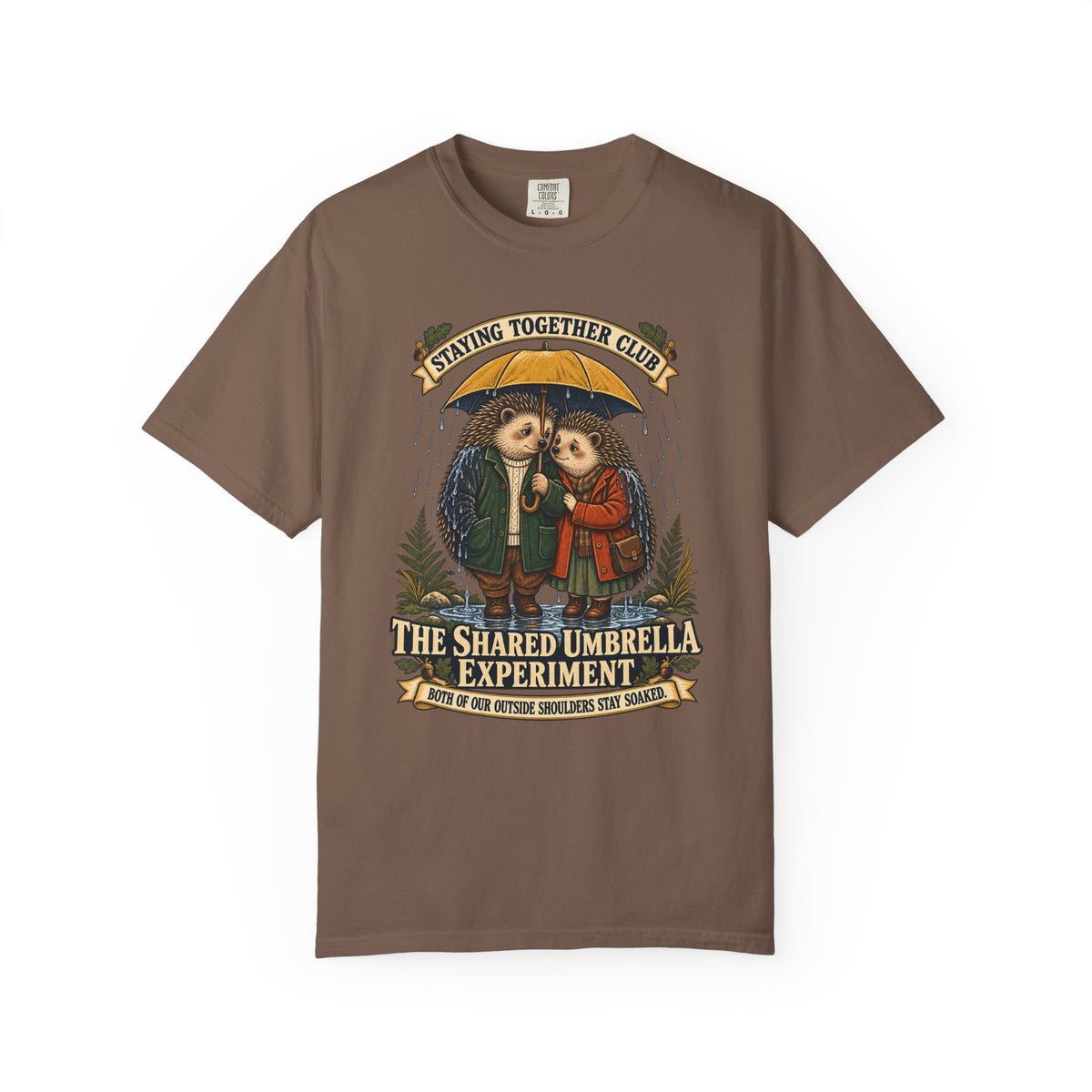 The Shared Umbrella Experiment – Funny Couples T-Shirt