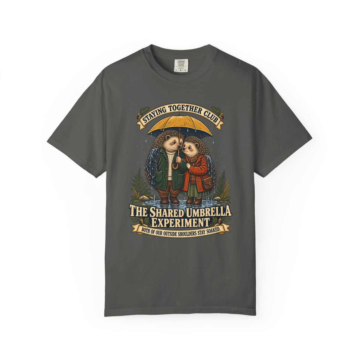 The Shared Umbrella Experiment – Funny Couples T-Shirt